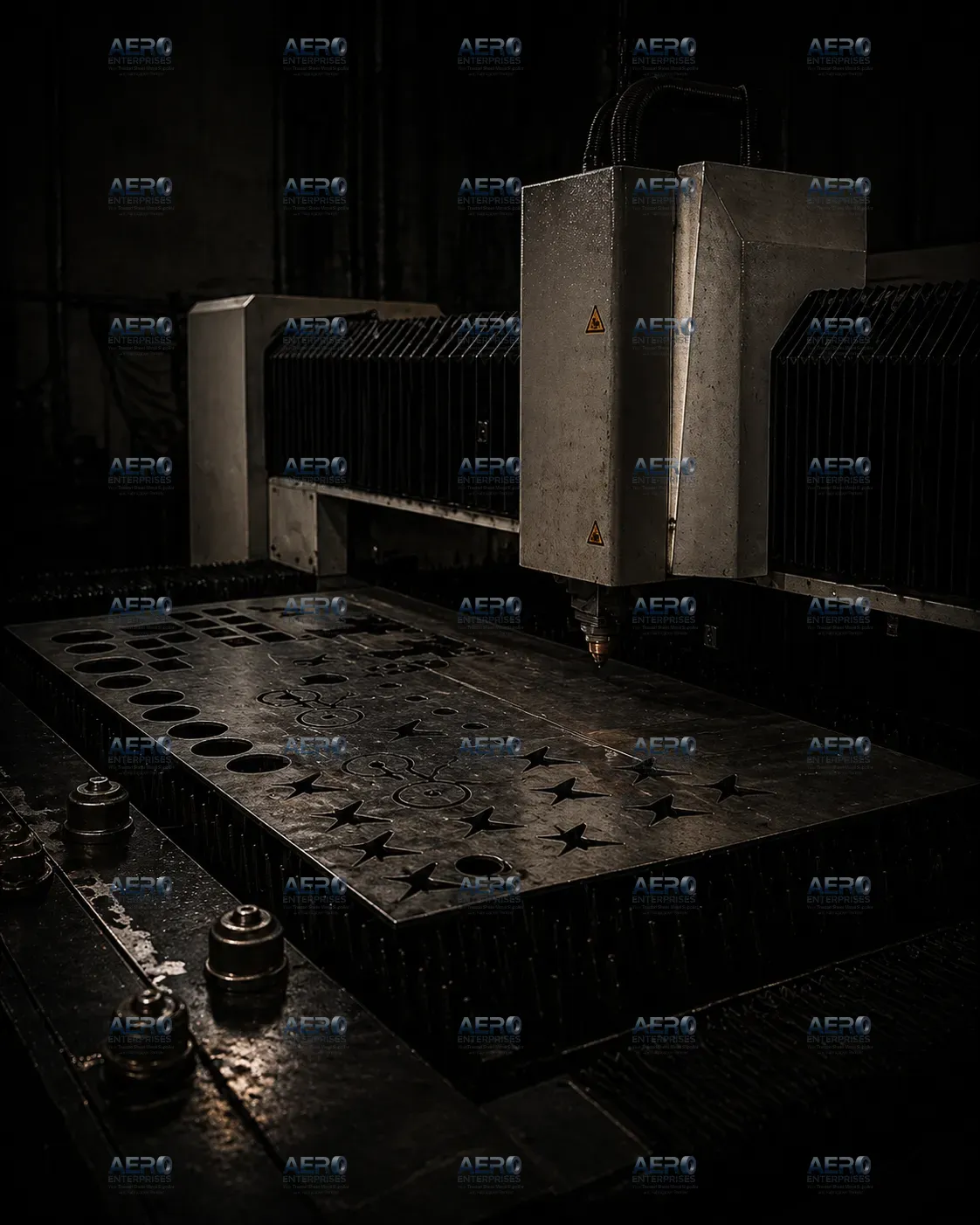 Fiber laser cutting MS sheet metal at Aero Enterprises Aero Enterprises Manufacturing Hub