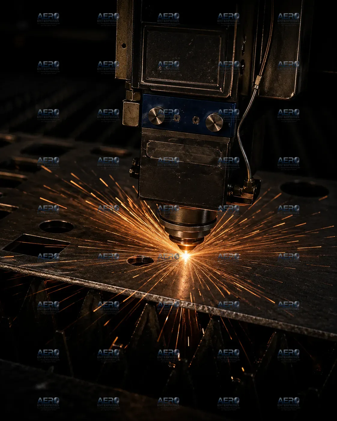 CAD/CAM nested MS sheet on fiber laser cutting bed